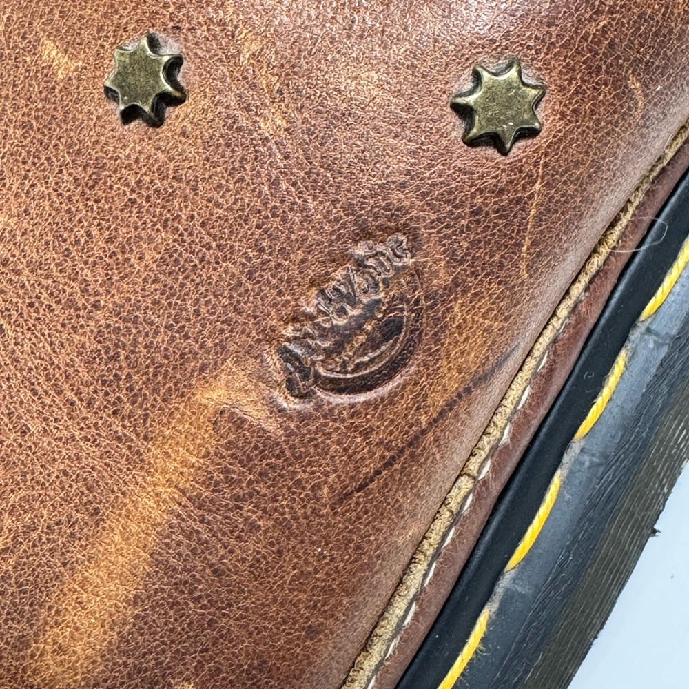 Vintage Dr. Martens Y2K Star Cutout Studded Leather Mule Sandals Brown M10 W11.5 - Picture 15 of 16